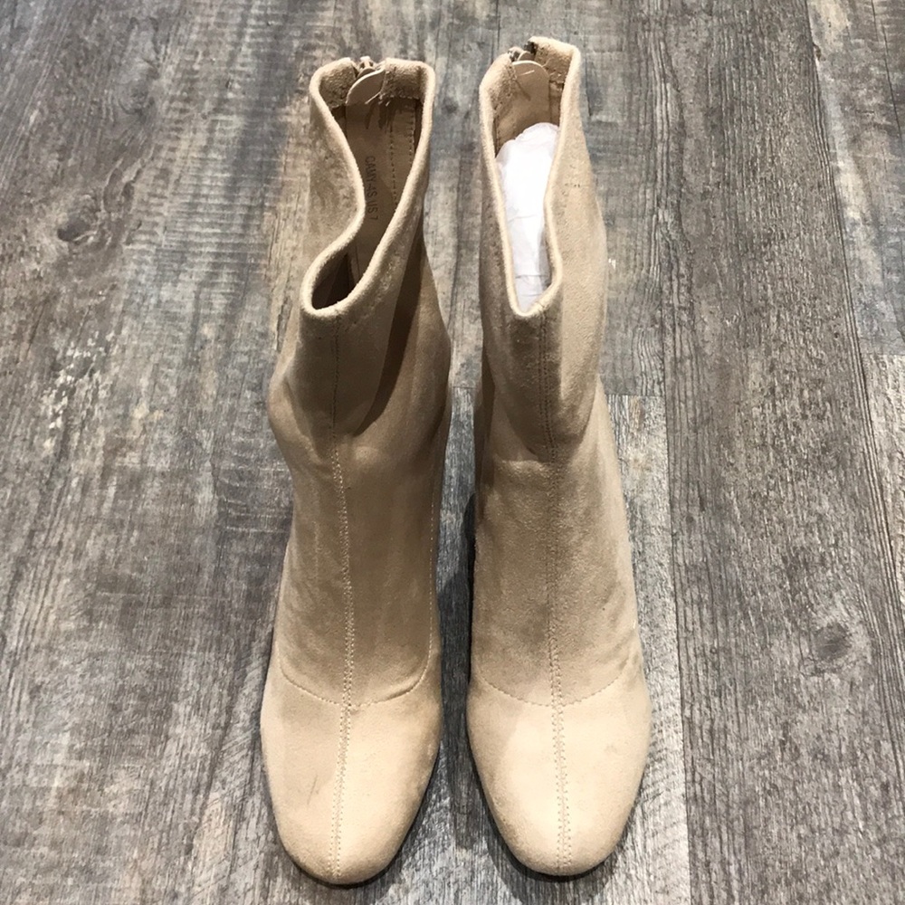 Brand new women’s suede high heel boot -Nude